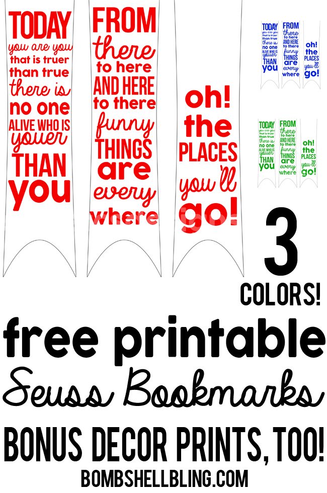 Free Printable Dr Seuss Bookmarks